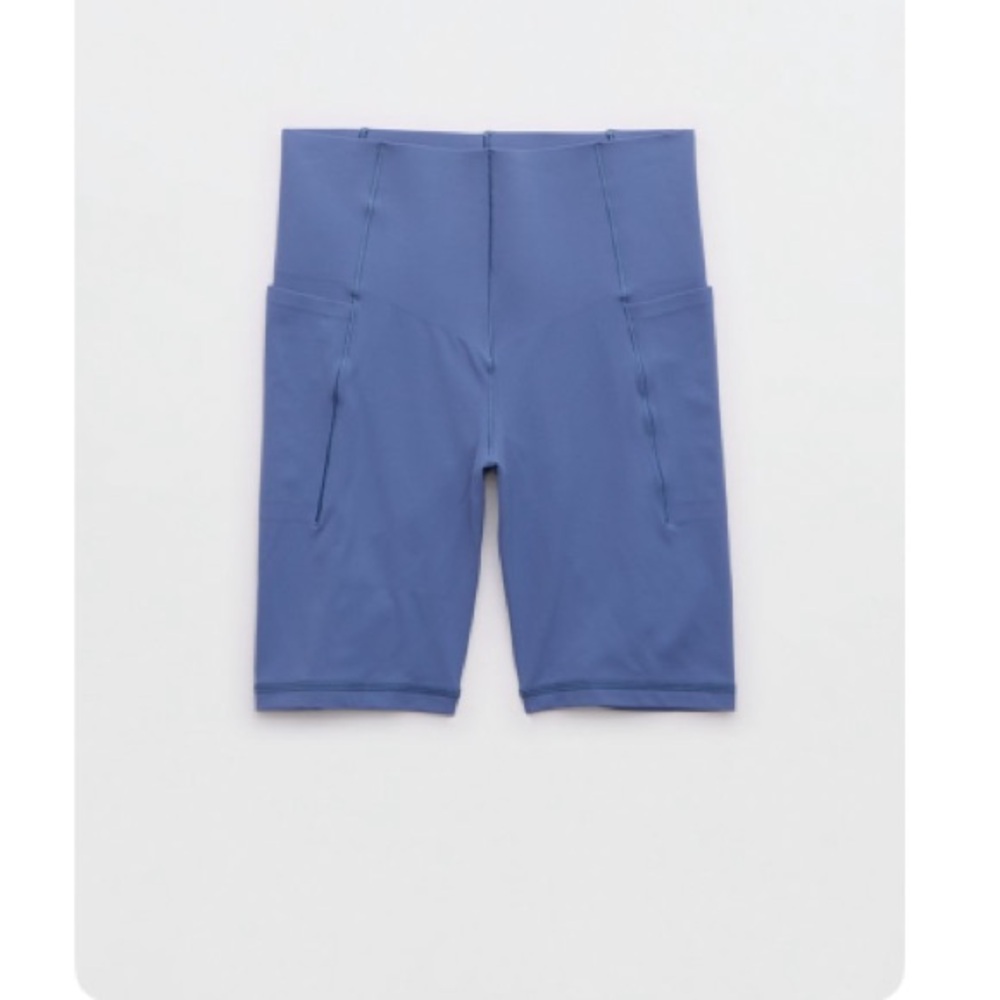 aerie High-Rise Bike Shorts with Side Pockets — Periwinkle Blue